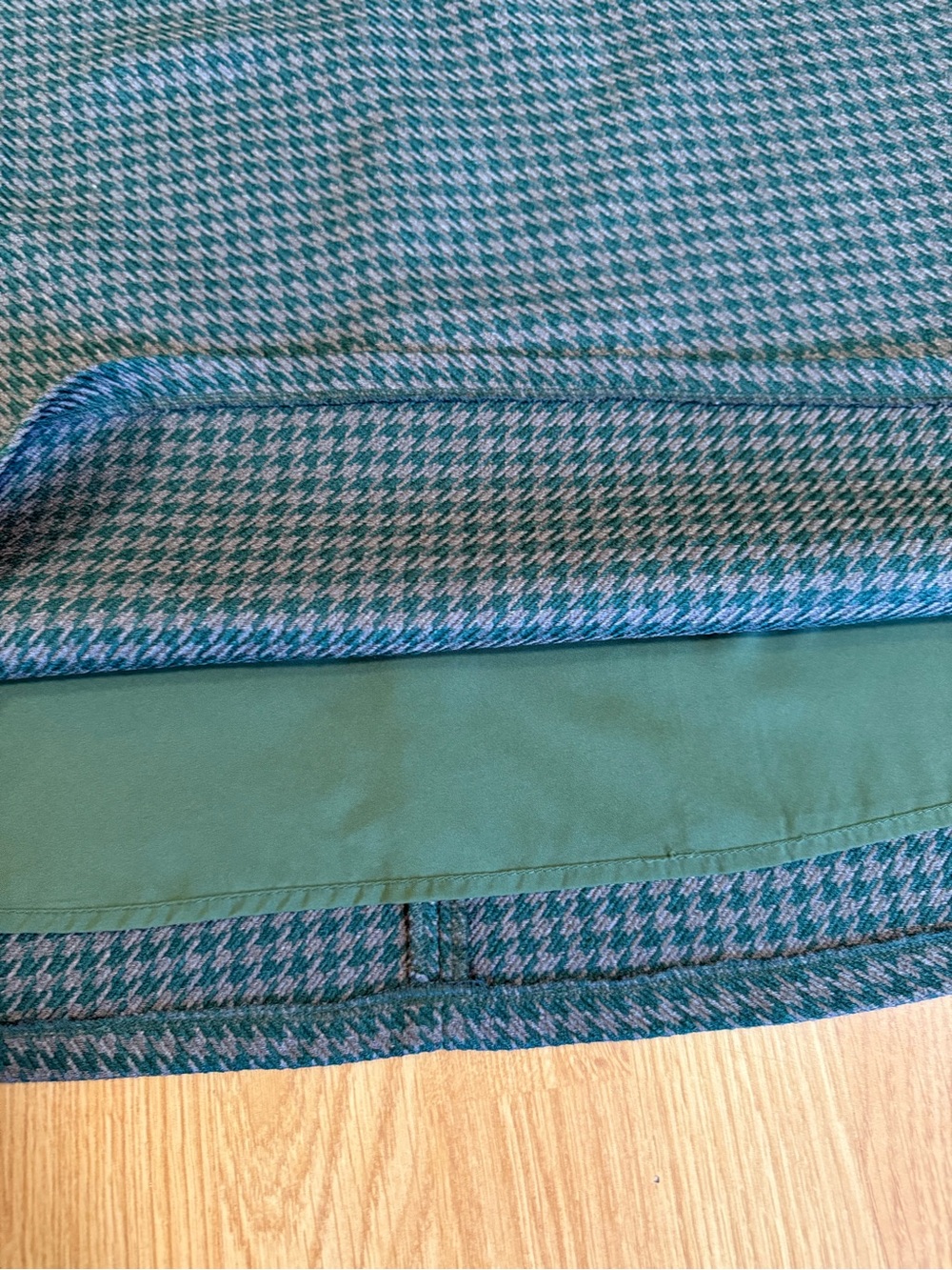 Simple Retro Vintage - Inspired Green Houndstooth A-Line  Women Skirt - Size S - Picture 5 of 14